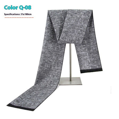 New Men's Winter Warm Cashmere-like Striped Business Scarf For Young People