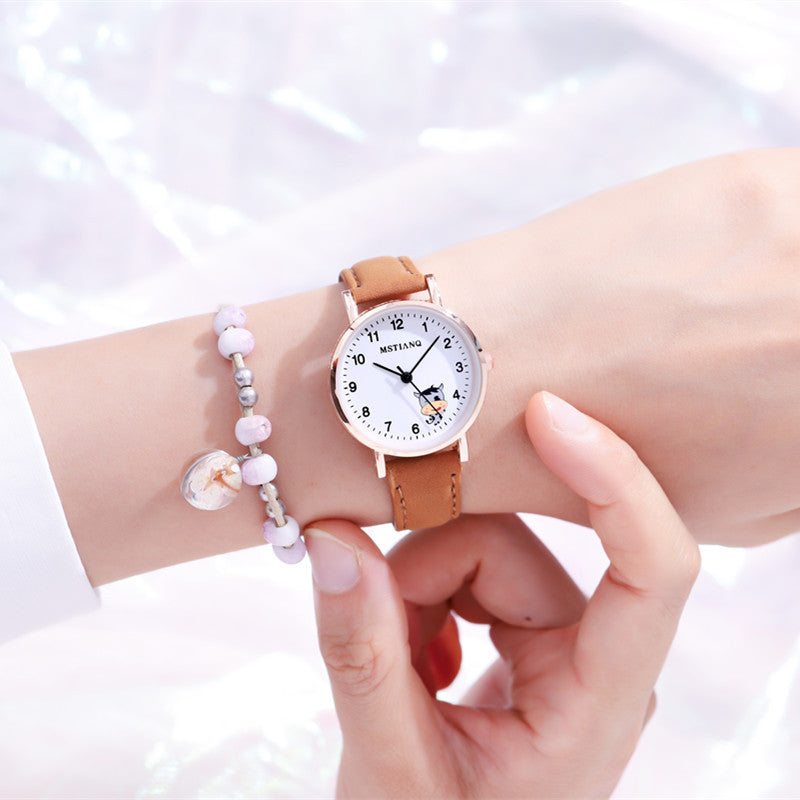 Waterproof Korean Cute Girlfriends Pointer Cartoon Electronic Quartz Watch