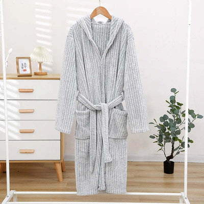 Thicken And Lengthen Coral Fleece Bathrobe Plus Size Pajamas Homewear