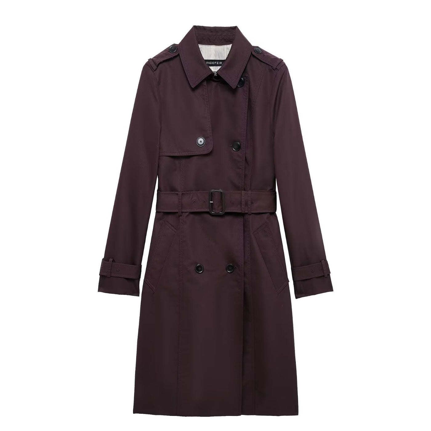 Retro Double-breasted Slim-fit Long-sleeved Lapel Versatile Trench Coat