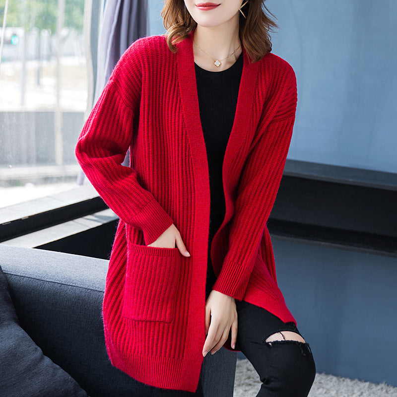 Loose Knitted Shawl Versatile Sweater Coat Women's