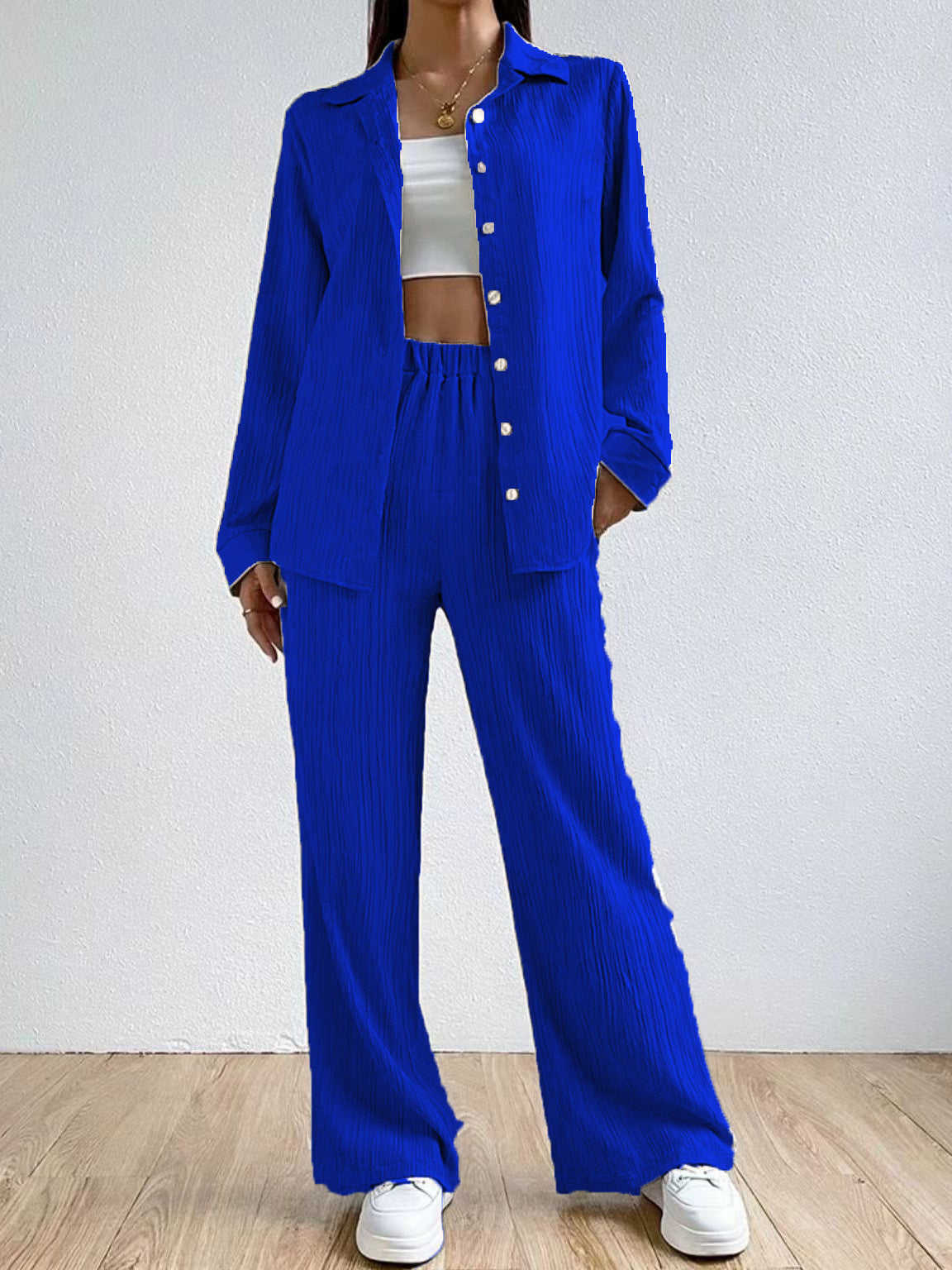 Drawstring Trousers Fashion Casual Two-piece Suit